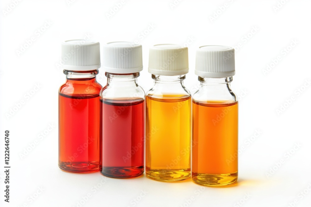 Liquid vitamin pack showcasing a vibrant array of health supplements against a clean white backdrop Liquid vitamin pack showcasing a vibrant array of health supplements against a clean white backdrop