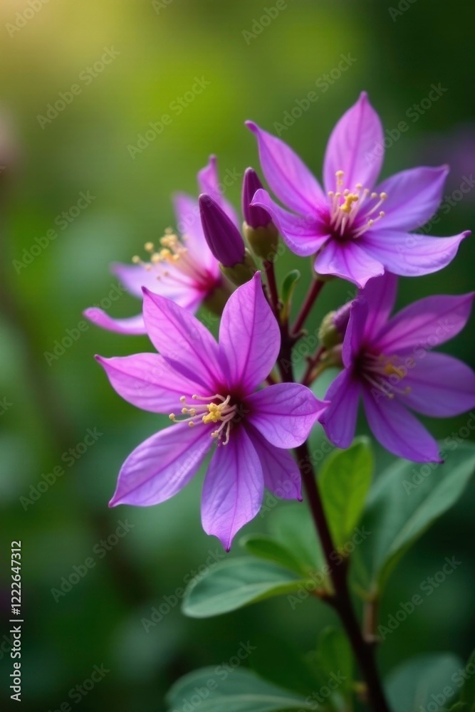 Purple Loropetalum flowers blooming in a garden, botanical, loropetalum Purple Loropetalum flowers blooming in a garden, botanical, loropetalum