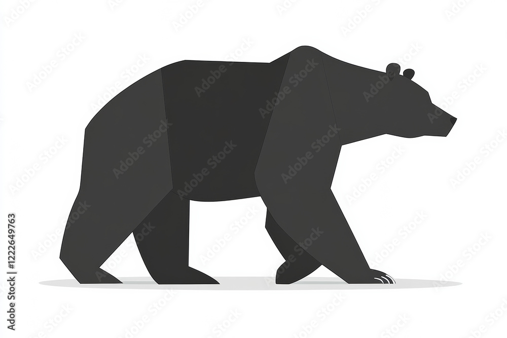 Obraz premium Geometric bear illustration in black and white