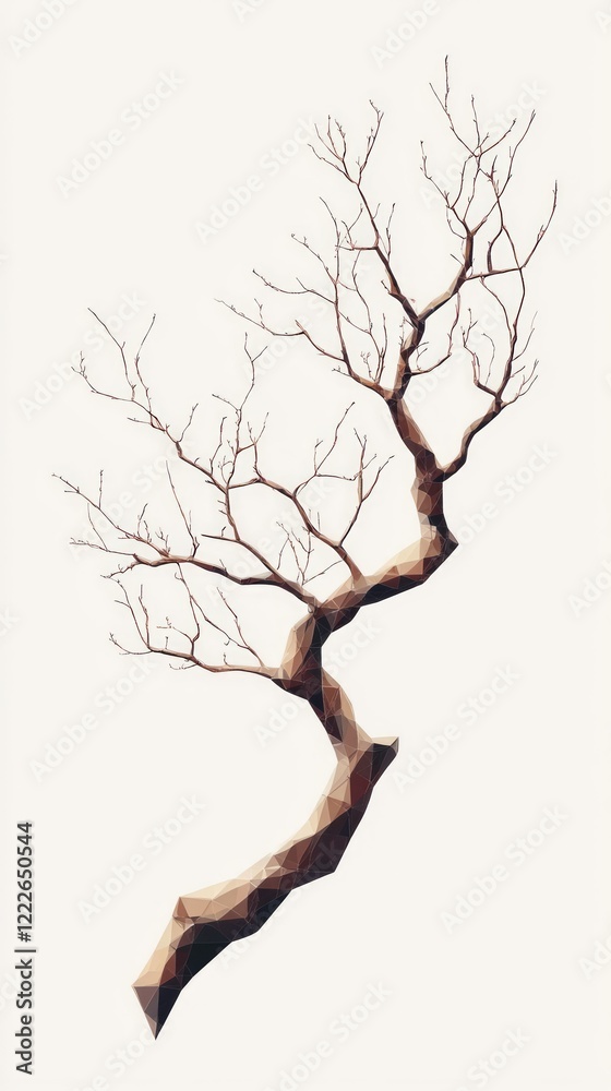 Fototapeta premium Geometric Abstract Bare Tree - A Contemporary Artistic Landscape