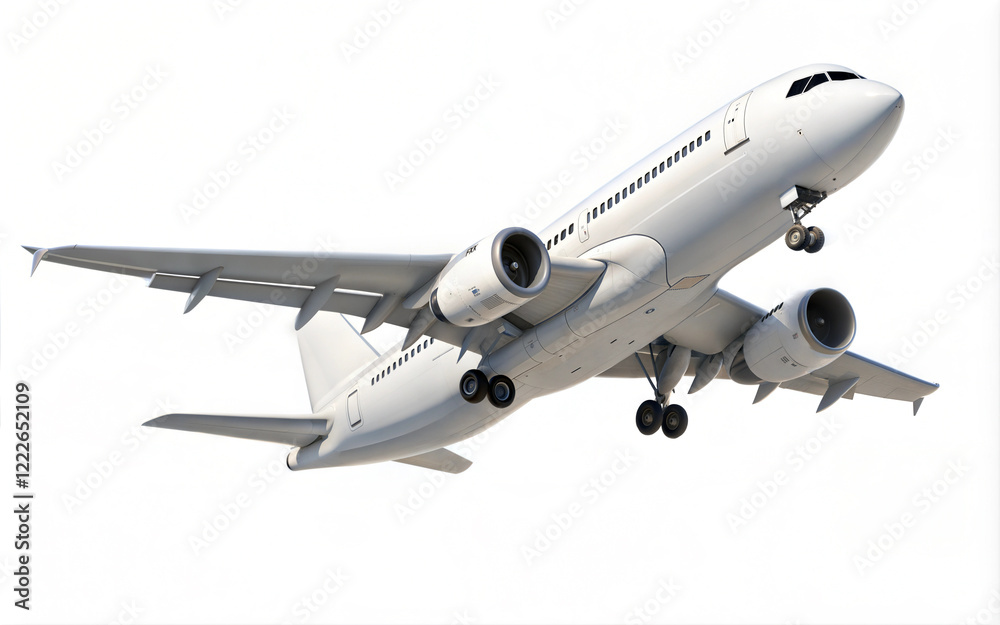 High detailed white airplane, 3d render on a white background, Airline Concept Travel Passenger plane. High detailed white airplane, 3d render on a white background, Airline Concept Travel Passenger plane.