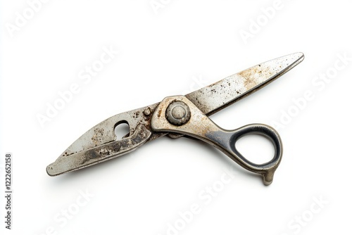 Vintage Rusty Metal Scissors: A Timeless Industrial Tool photo