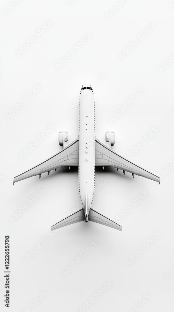 A Minimalist View of a Modern Airplane, Perfect for Travel and Aviation Enthusiasts A Minimalist View of a Modern Airplane, Perfect for Travel and Aviation Enthusiasts