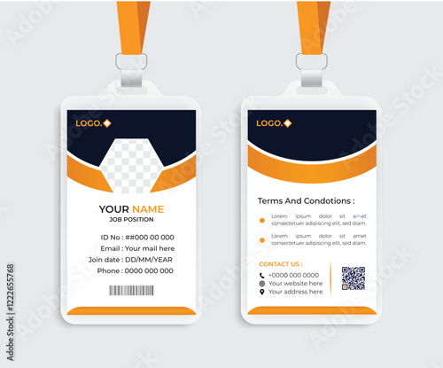 Modern and minimalist id card template | Creative id card design for your company employee
