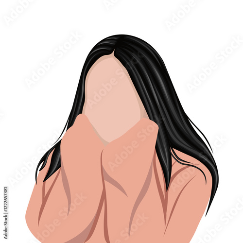 the girl is resting her chin