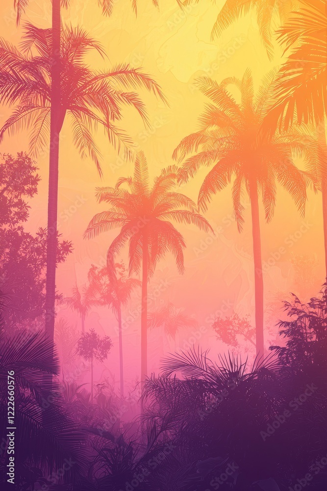 Obraz premium Sunset Palm Trees
