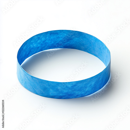 blue flat tyvek paper wristband on a white background  photo