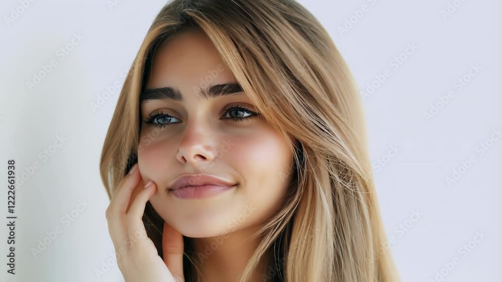 Young woman poses with natural beauty, soft lighting, and serene expression in a minimalist setting during daytime Young woman poses with natural beauty, soft lighting, and serene expression in a minimalist setting during daytime