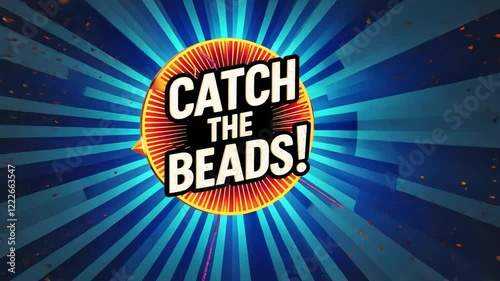 Wallpaper Mural Dynamic comic burst with catch the beads message amidst vibrant blue rays and sparks Torontodigital.ca