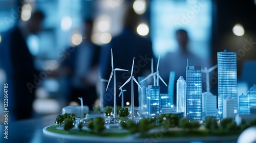 Futuristic City Model Showcasing Renewable Energy and Sustainable Development