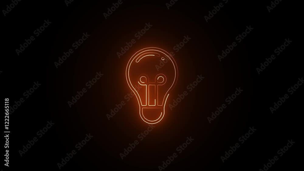 Glowing neon Design Concept icon isolated on black background. HD Video motion graphic animation Glowing neon Design Concept icon isolated on black background. HD Video motion graphic animation