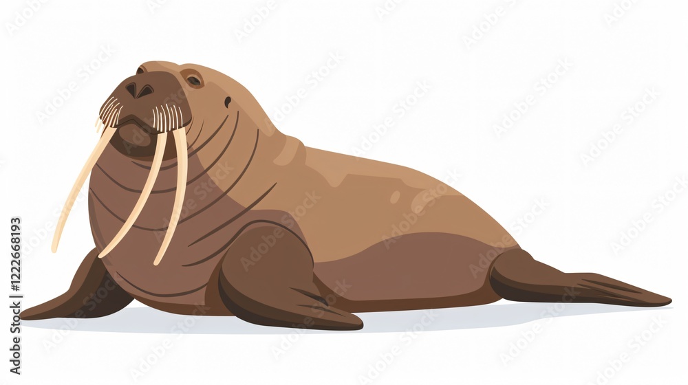 Obraz premium Playful Walrus Cartoon Animal Vector Design for Children's Illustrations