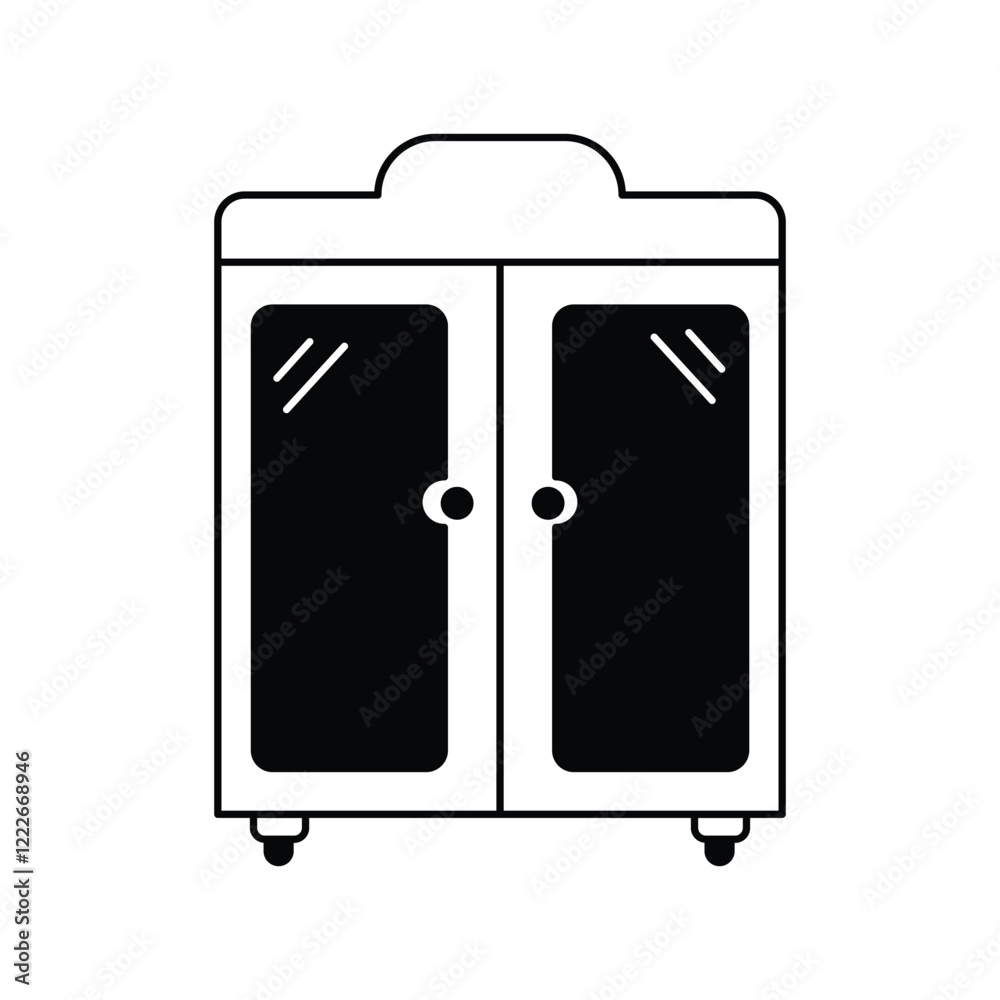 Storage glyph outline  icon with white background vector stock illustration