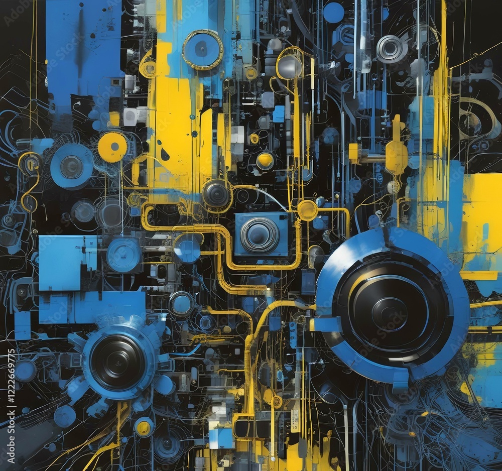 Fototapeta premium Illustration of abstract technology background.