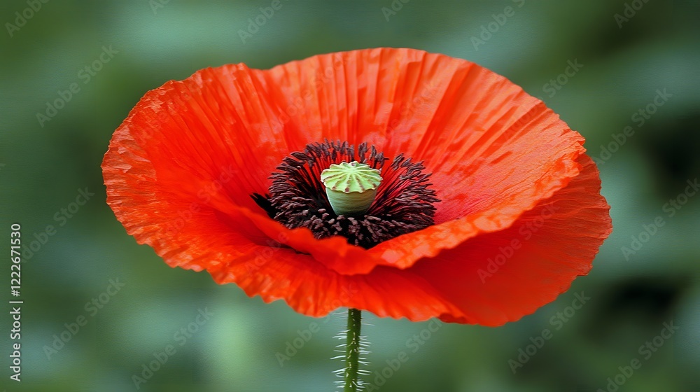 Vibrant Red Poppy Flower Close Up Detailed Macro Photography Vibrant Red Poppy Flower Close Up Detailed Macro Photography