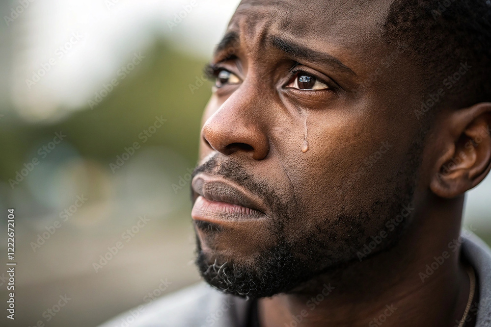 Obraz premium African man depressed