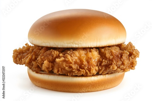 Wallpaper Mural A plain fried chicken sandwich isolated on a white background Torontodigital.ca