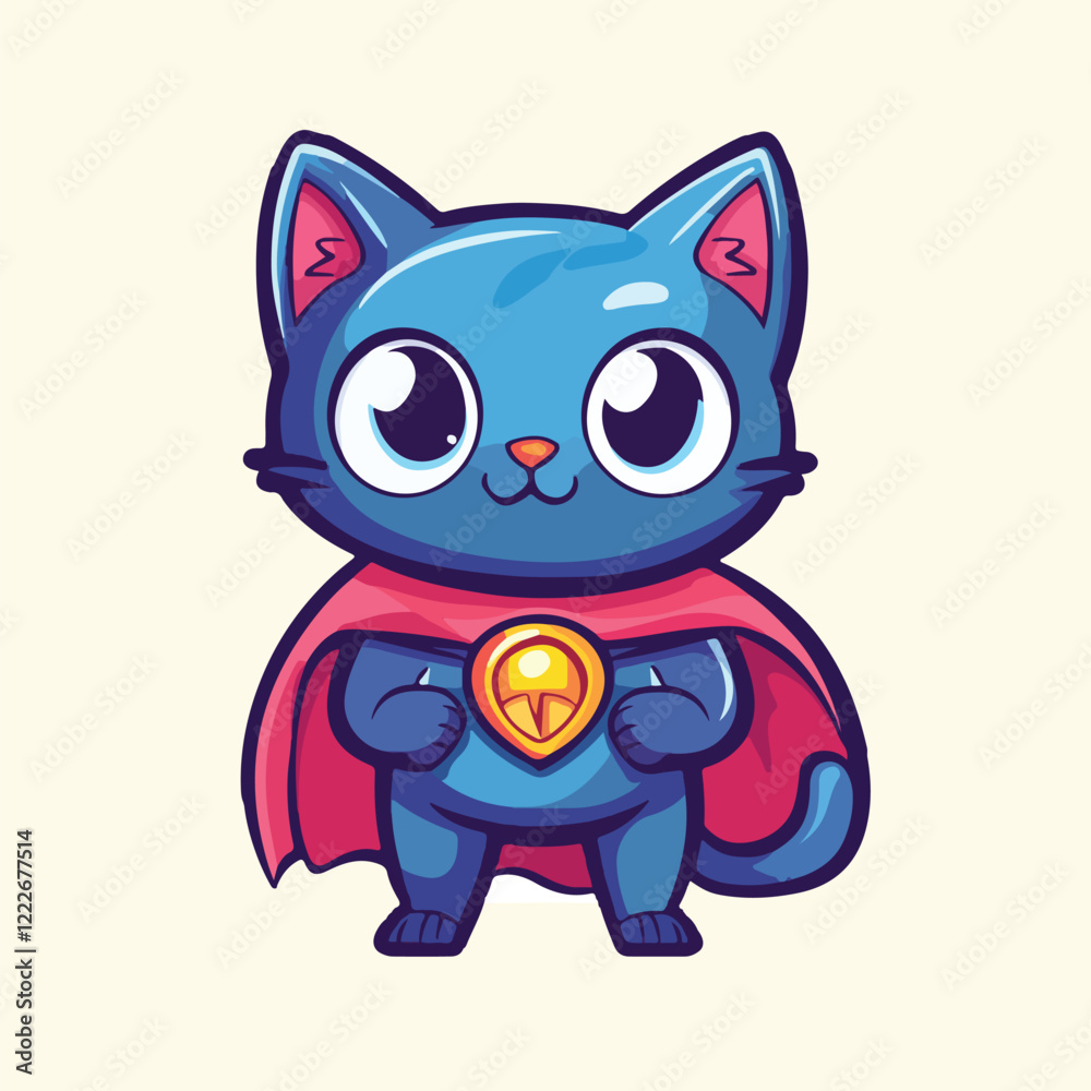 Cute Cat Superhero vector illustration Cute Cat Superhero vector illustration