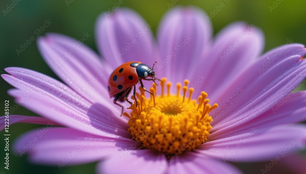 Ladybug on a Beautiful Purple Flower Ladybug on a Beautiful Purple Flower