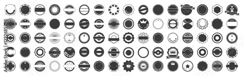 Blank black premium quality badges. Premium quality, guaranteed, certified sticker tag collection