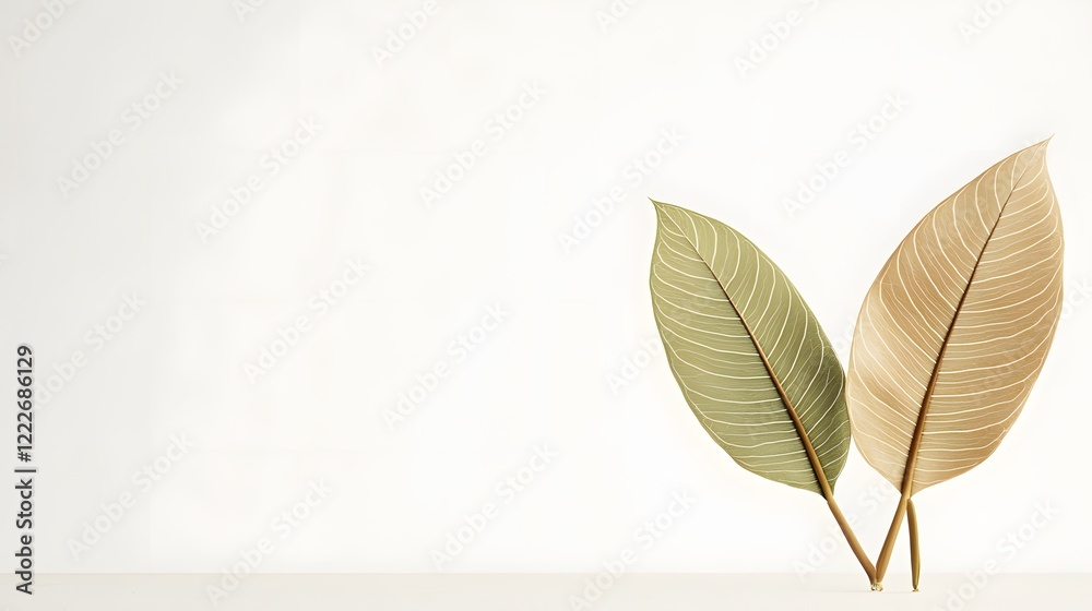 Fototapeta premium Elegant Dried Leaves Minimalist Botanical Art