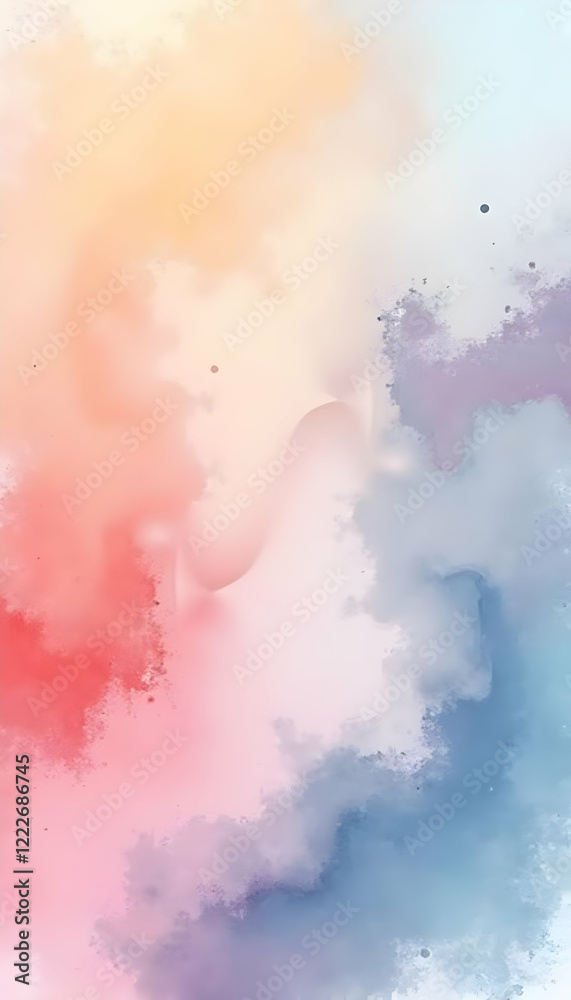 Fototapeta premium A soft dance of pastel shades creates a dreamy watercolor backdrop of blended tones