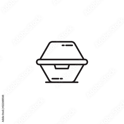 Foam meal box icon, takeaway Symbol, flat line
