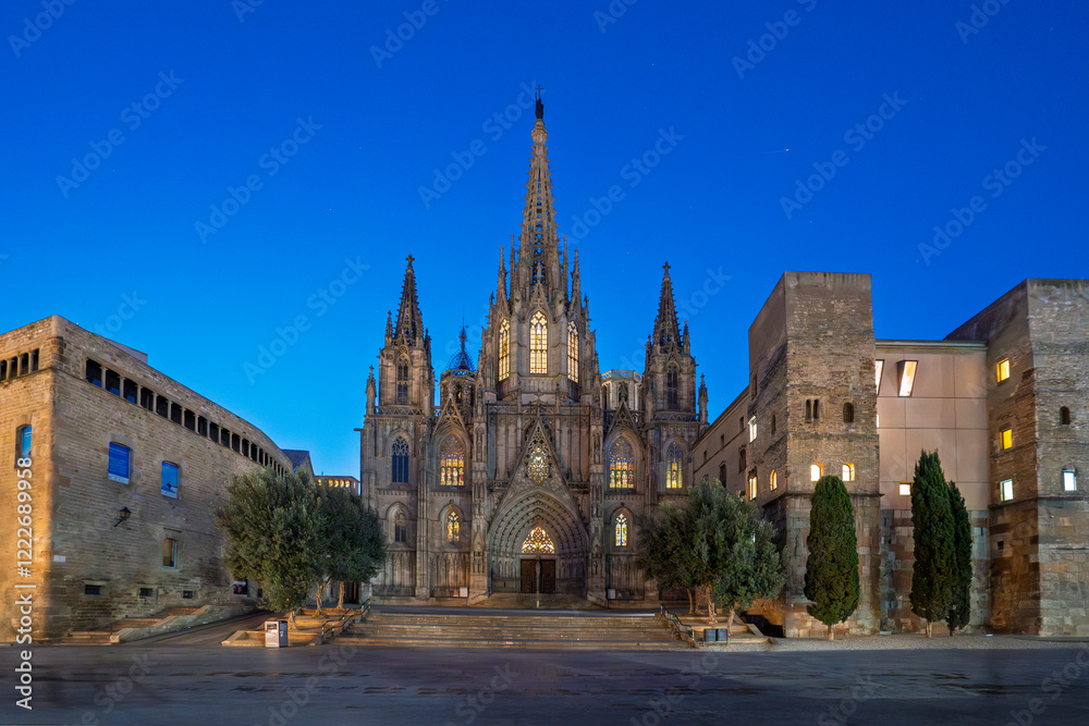 The Catedral de Barcelona view in Barcelona City of Spain The Catedral de Barcelona view in Barcelona City of Spain