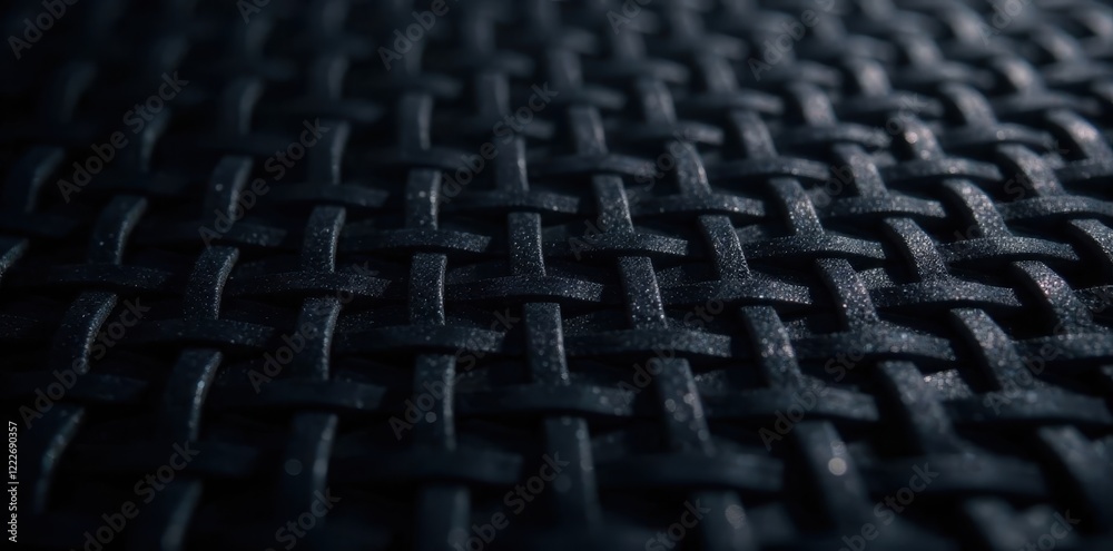 Carbon fiber weave pattern on a black background, conveying speed and performance , automotive, dark