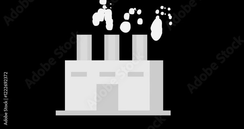 Factory building rotate with smoke Animated concept