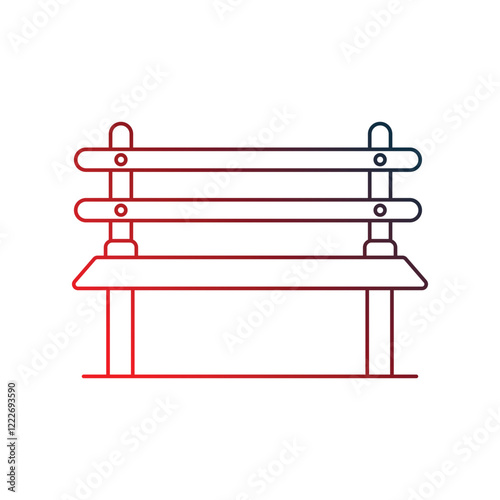 bench gradient outline  icon with white background vector stock illustration