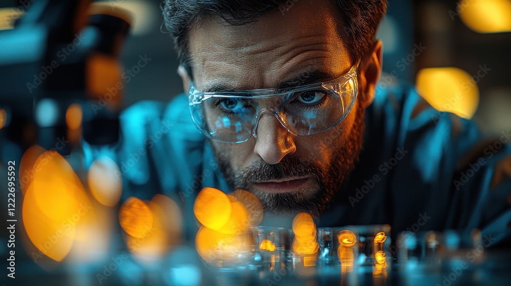 Focused Scientist in a Laboratory Setting Focused Scientist in a Laboratory Setting