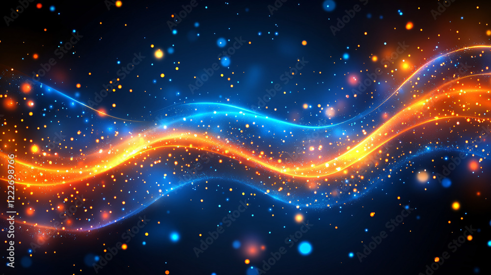 Obraz premium Blue yellow orange waves, abstract background