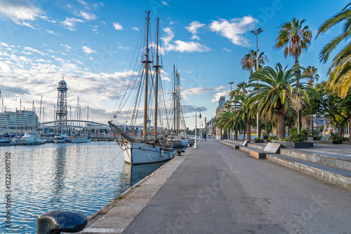 Photography The Barcelona Marina Port Vell view in Barcelona