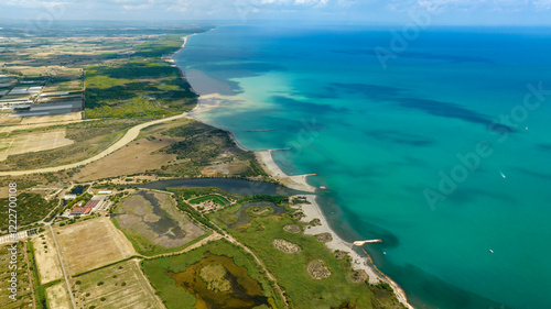 Aerial view of the Ionian coast of Basilicata, Italy.