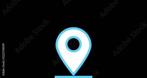 Pin location map of animated concept