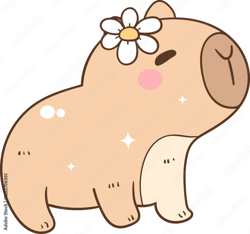 Fototapeta premium Cute Capybara Doodle