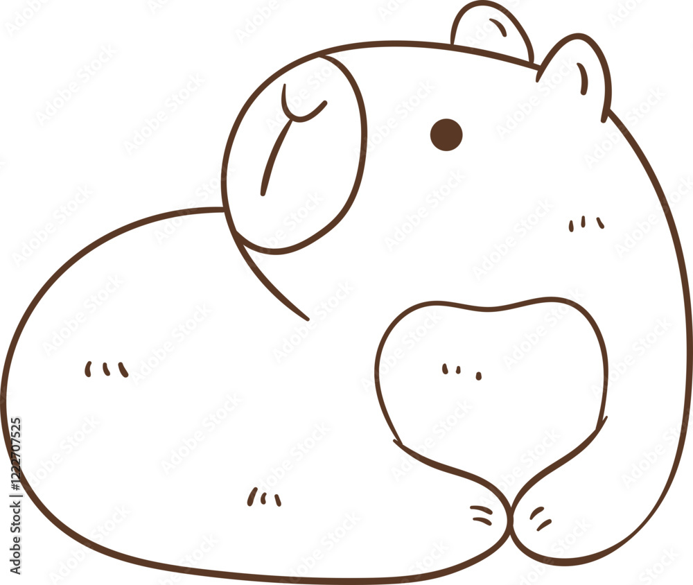 Cute Capybara Doodle Cute Capybara Doodle