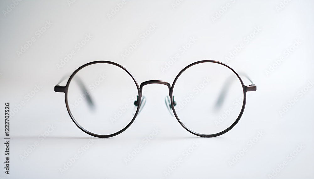 Stylish glasses with metal frame isolated on white Stylish glasses with metal frame isolated on white