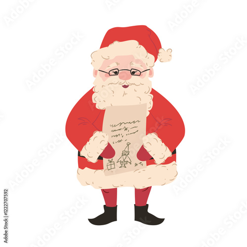 Santa Claus Holding Christmas Wish List