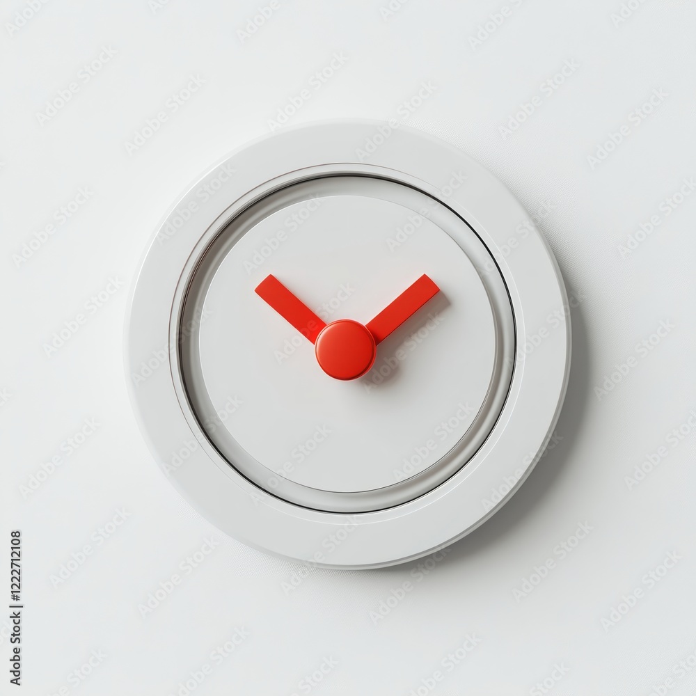 Sleek White Wall Clock with Vibrant Red Hands - Modern Minimalist Design for a Contemporary Home or Office Sleek White Wall Clock with Vibrant Red Hands - Modern Minimalist Design for a Contemporary Home or Office