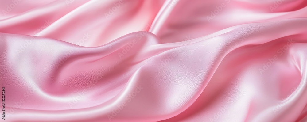 Fototapeta premium Smooth pink fabric with luxurious satin texture and elegant drapes