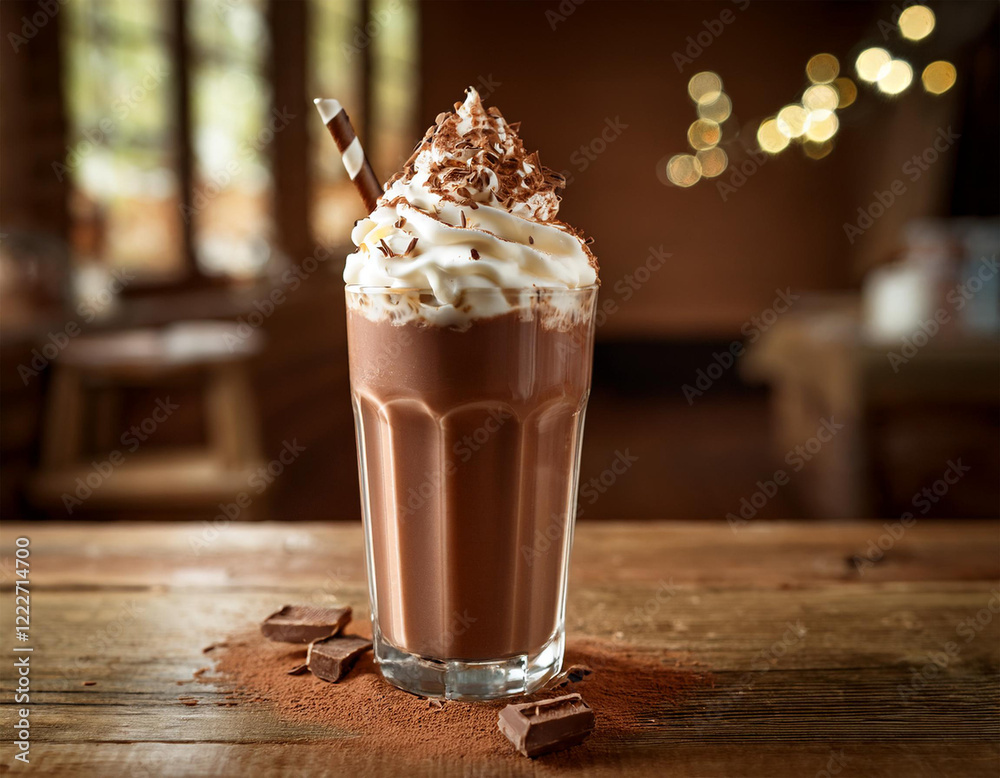 chocolate milkshake on the table chocolate milkshake on the table