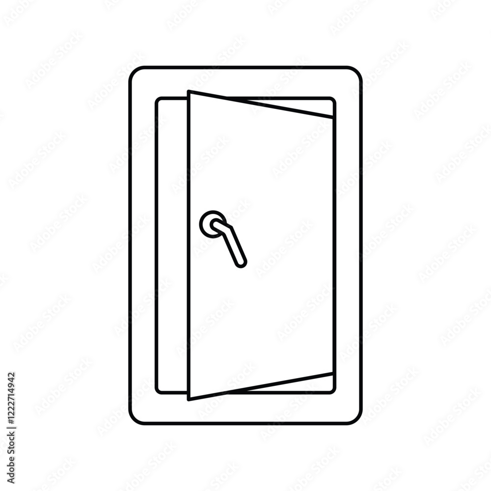 door lineal icon with white background vector stock illustration door lineal icon with white background vector stock illustration
