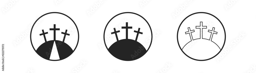 Fototapeta premium Cross symbol. Three crosses. Calvary. Vector.