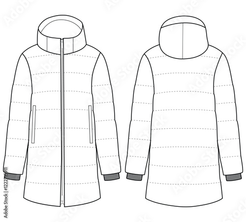 dakota snow jacket women fashion vector Illustration design 