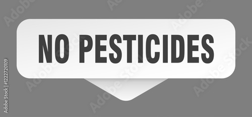 no pesticides sticker. no pesticides sign isolated on gray background