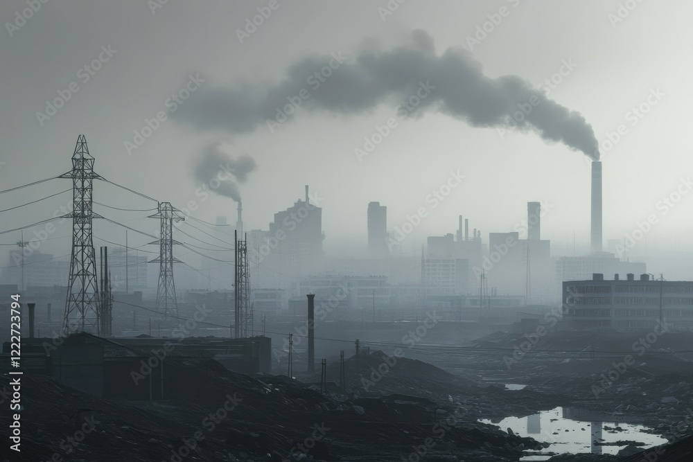 realistic of Cityscape show PM2.5 pollution realistic of Cityscape show PM2.5 pollution