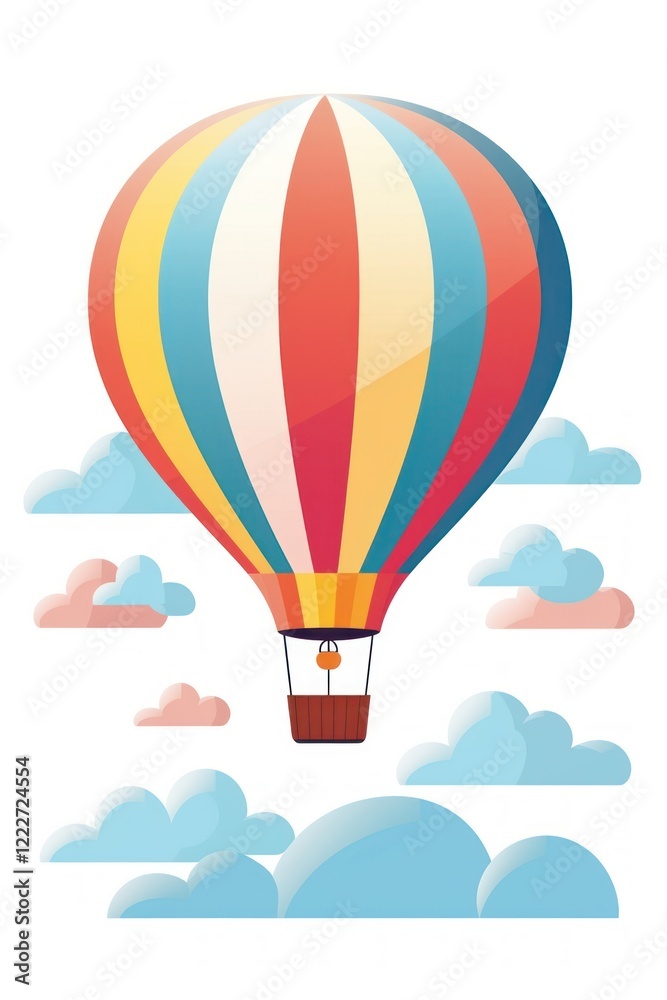 Naklejka premium Balloon aircraft vehicle cartoon.