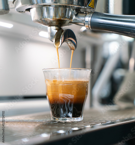 Obraz na płótnie Professional espresso coffee making machine in a restaurant w salonie